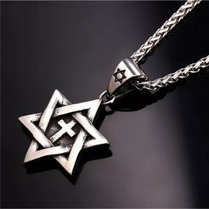 New stainless steel cross star necklace